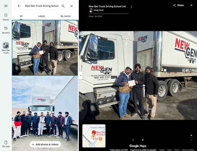 New Gen Truck Driving School Ltd students and truck in Brampton, 5.0 stars with 1166 reviews